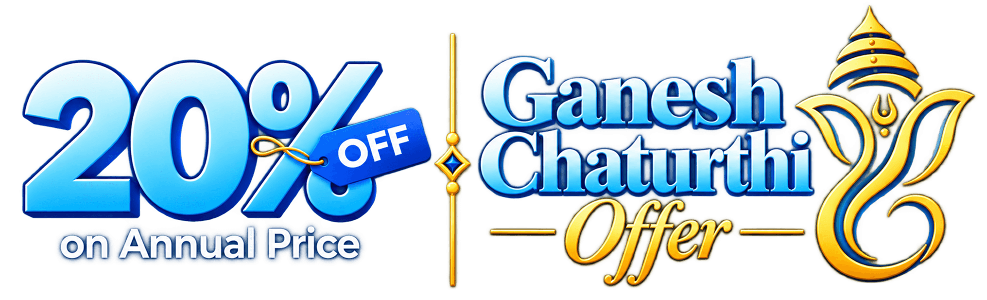 20% off on the annual price — Ganesh Chaturthi offer.